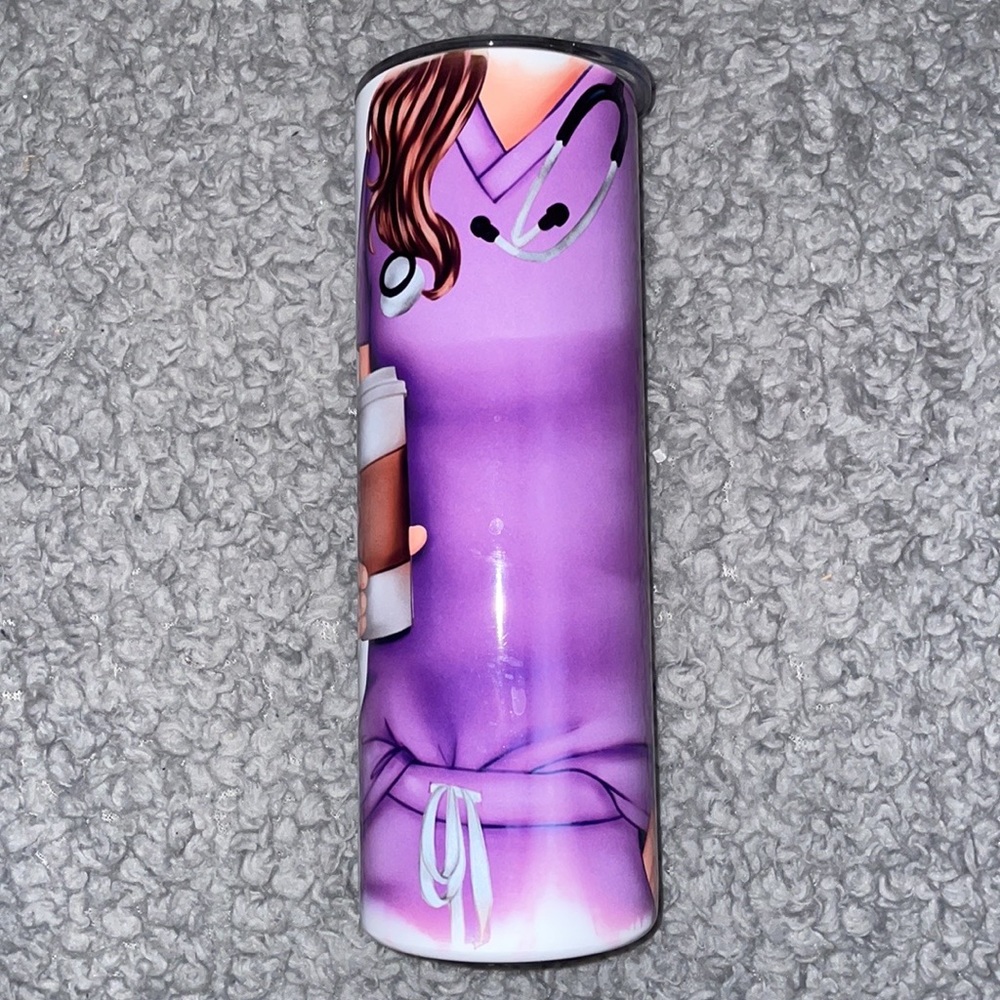 Custom nurse tumblers with sippy lid